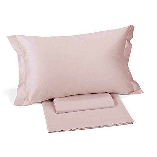 Caleffi Precioso y elegante juego de sábanas para cama de matrimonio de raso de algodón Class en varios colores (rosa)