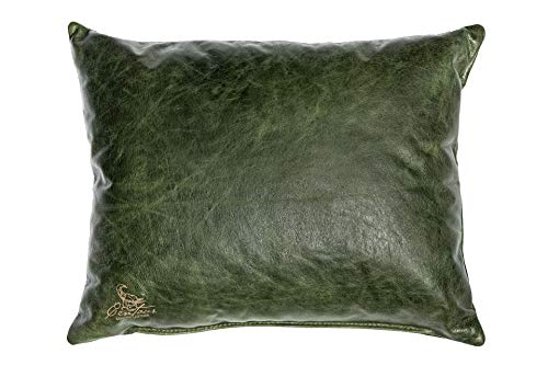 Centaur - Cojines de Cuero Decorativos para el sofá o el Dormitorio 50 x 40cm Verde Esmeralda - Cojines de Cuero Genuino Cojín de sofá de Cuero Genuino Look