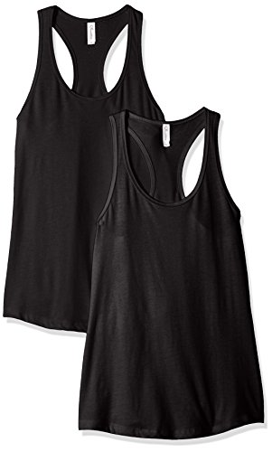 Clementine Petite Plus de la Mujer Ideal Espalda Cruzada Tanque (Pack de 2), Mujer, Petite Plus Ideal, Negro/Negro, Mediano