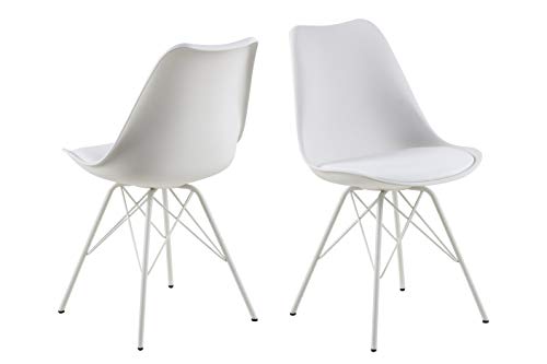 Design Furniture Emanuel Silla de Cuna, Piel de imitación, Blanco, L: 54 x W: 48.5 x H: 85.5 cm