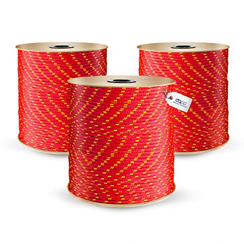 DQ-PP Cuerda de Polipropileno | Rojo | Longitud 30 metros | Grosor 8 milímetros | Rollo de Soga | 100% natural | multiusos | Cuerda de Amarre