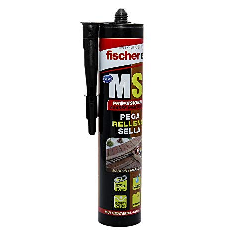 Fischer 540329 sellador de juntas MS Profesional (cartucho 290 ml) marrón, polímero mono