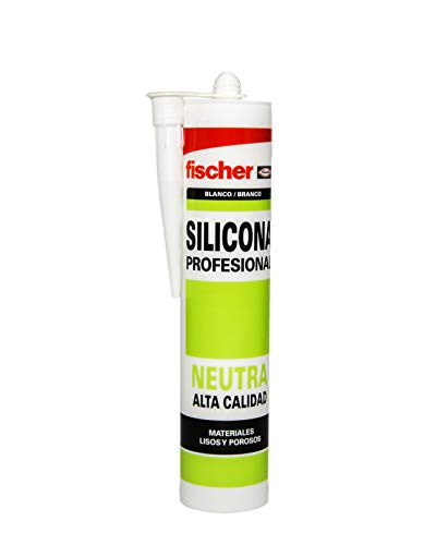 fischer – Silicona Neutra Prof. Blanco Alta Calidad (tubo de 300 ml) sellador de juntas de dilatación, acristalamiento y sellado de juntas de carpintería a obra (aluminio lacado o PVC)