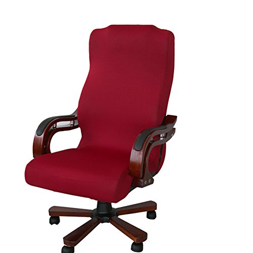 Funda para silla de escritorio de Zyurong, extraíble, lavable, protección para tu silla de oficina, giratoria y de escritorio, tamaño S (solo incluye la funda), rojo vino, Large