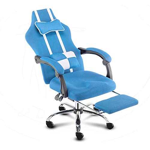 Gaming Chair E-Sport Computer Desk Chair Racing Office Chair Soft Armrest Memory Foam (Color : Blue)