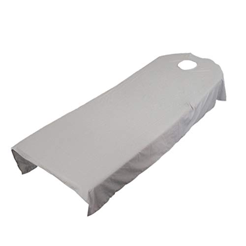 GCDN Beauty - Sábana de cama de 9 colores de poliéster suave reutilizable para spa, sábanas de masaje, sábanas con agujero (120 x 190 cm, gris)