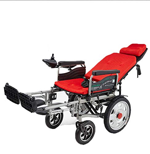GJJSZ Silla de Ruedas eléctrica, aleación Plegable para discapacitados Coche para Personas Mayores Smart Compacto Compacto automático portátil Ligero Scooter
