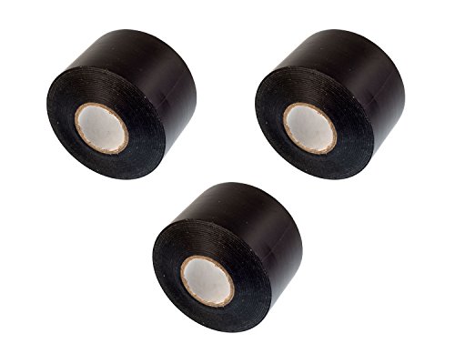Gocableties, 3 rollos de cinta aislante de PVC negro, 50 mm x 33 m, grande 5 cm de ancho Heavy Duty 3 rollos a granel