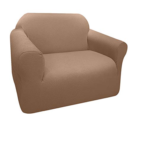Granbest - Funda de sofá extensible de 3 plazas, diseño elegante, gruesa, jacquard y elastano, universal, revestimiento de sofá (1 plaza, camel)