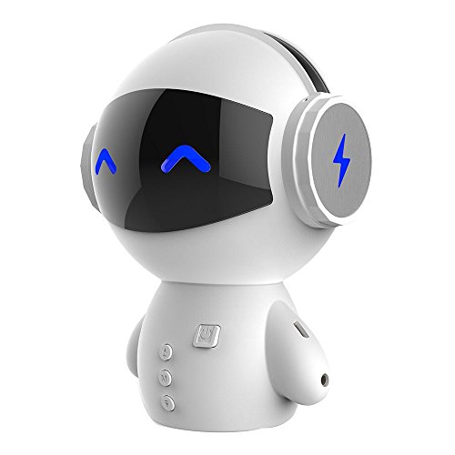 Grand Slam Altavoces Portátiles De Dibujos Animados del Robot Mini Altavoz Bluetooth Bluetooth Receptor Inalámbrico Estéreo Reproductor De Música,Blanco
