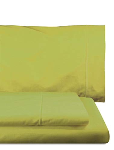 Home Royal - Juego de sábanas Compuesto por encimera, 250 x 285 cm, Bajera Ajustable, 158 x 200 cm, 2 Fundas para Almohada, 45 x 85 cm, Color Lima