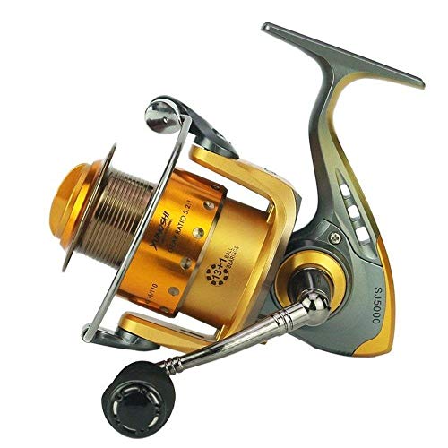 HXF- Pesca en línea de Lanzamiento de la Rueda de la Rueda de Rod Full Metal Fish Head 14 Eje sin pausas Spinning Wheel Mar Vara Carretera Rueda Sub-Rueda Precisión (Size : 5000)