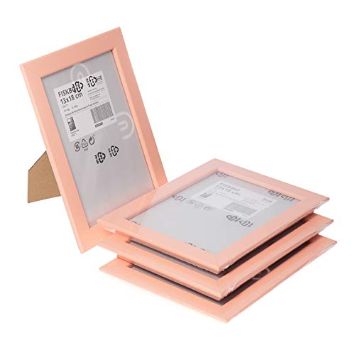 Ikea FISKBO - Marco de fotos (13 x 18 cm, 4 unidades), color rosa