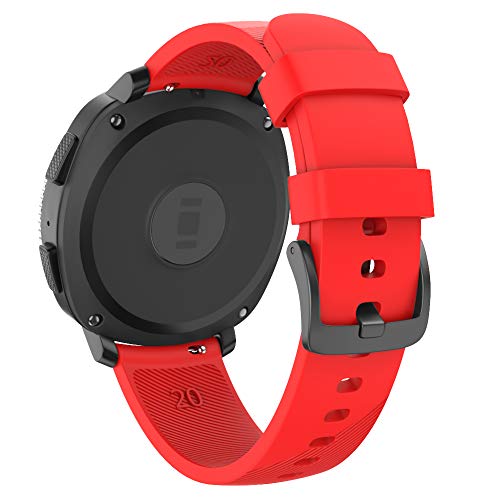 Isabake Correa para Samsung Galaxy Watch Active/Active 2 40&44mm/Galaxy Watch 42mm/Gear Sport/Gear S2 Classic, Banda de Repuesto de Silicona Suave de 20mm para Accesorios de Reloj (Rojo)