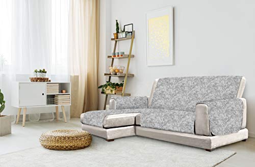 Italian Bed Linen “Glamour” Funda para sofà Anti-Deslizamiento con Chaise-Longue, Izquierda, GIRS Oscuro, 240cm