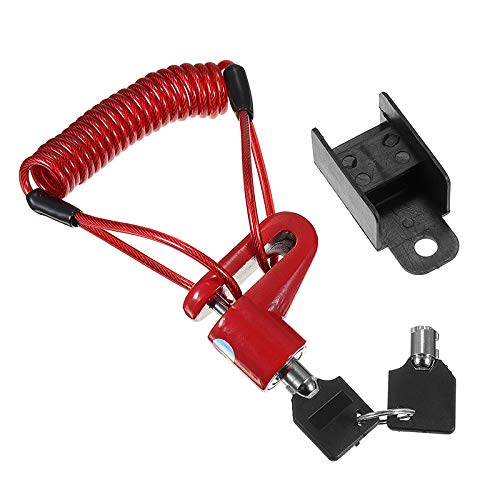 JenNiFer Scooter Eléctrico Antirrobo Cable De Acero Bloqueo Frenos De Disco Ruedas Armario para Xiaomi Mijia M365 - Rojo