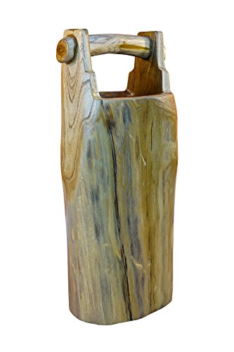 Kinaree Paragüero de madera de teca – 66 cm de alto tronco de árbol paragüero en aspecto rústico