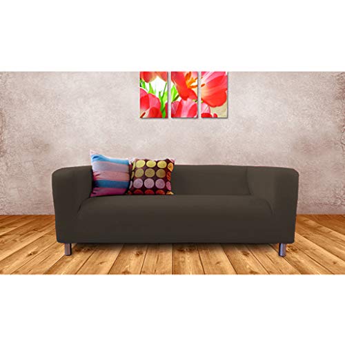 Klippan - Funda de repuesto para sofá de 2 plazas, material suave y cómodo, funda extraíble y fácil de limpiar, para sala de estar, decoración del hogar (gris, 2 plazas)