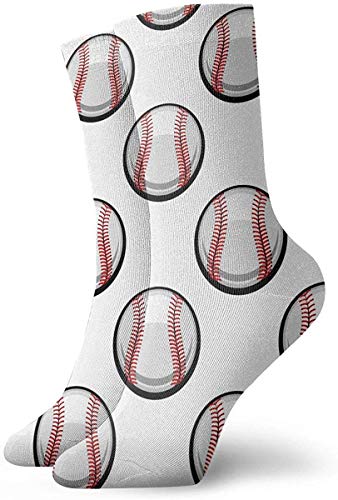 LeCoid Calcetines,cómodo,White Baseball Mens Womens Socks Ankle Low Cut Funny Socks For Men Women No Show