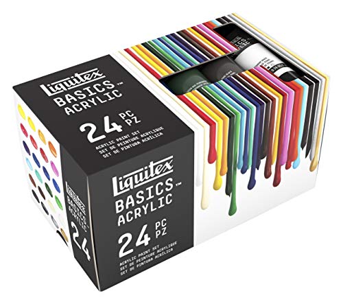 Liquitex Set de Pintura Acrílica, Colores surtidos, 24 Tubos de 22 mL