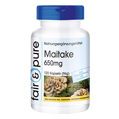 Maitake 650mg - Polvo encapsulado - Vegano - Grifola frondosa - Alta pureza - 120 Cápsulas
