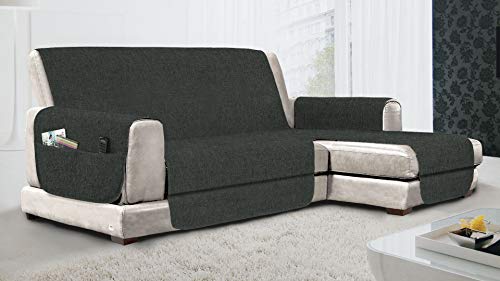 MB HOME BASIC - Funda Antideslizante para sofá Chaise Longue DX Relax, Gris, 290 cm