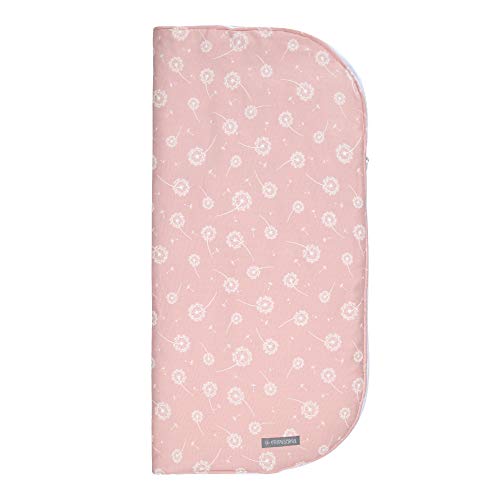 Mimuselina Saco Manta Bebé | Manta y Saco Carrito Bebé Invierno con Cremallera, Saco para Capazo o Cuna, Suave y Aterciopelado, Estampado Diente de León Rosa, 93x93 cm