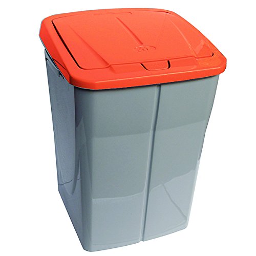 mondex Consumo PLS 8087-19 Roll Top-Cubo de Basura de Reciclaje de Cocina con Tapa de plástico 36 x 36,5 x 51 cm, 45 L, plástico, Naranja, 45 L
