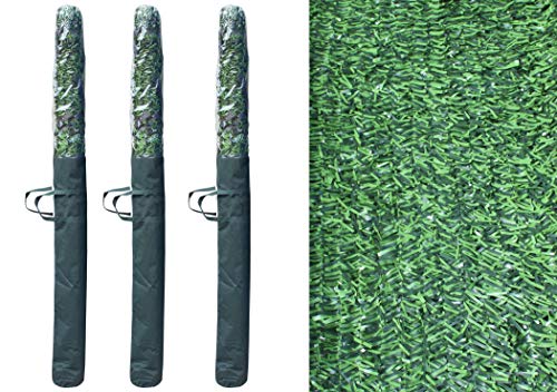 Pal Ferretería Industrial Rollo de seto Artificial ignífugo Verde de ocultación 3x1.5m (3- Rollos seto 3x1.5)