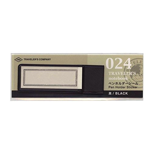 Pen Holder Sticker 024 – Portabolígrafos adhesivo para Traveler's Notebook, color negro