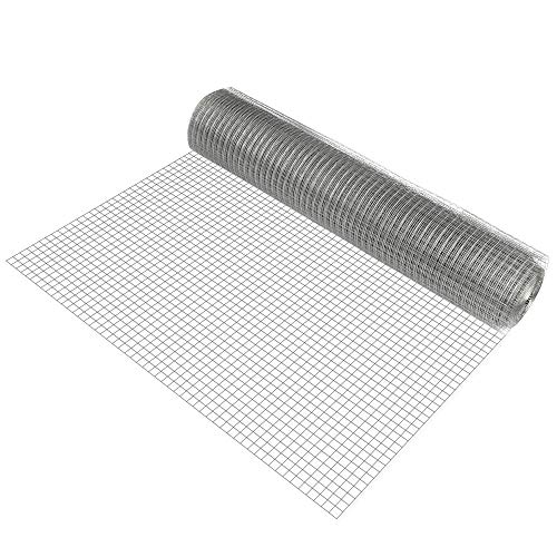 [pro.tec] 1 rollo de malla de alambre (cuadrados)(1m x 25m)(galvanizado) valla de tela metálica gris