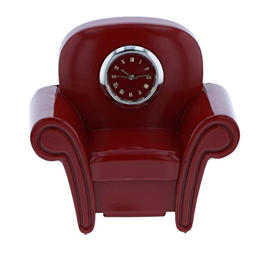 Reloj de sofá en miniatura para sillón, color rojo burdeos y rojo para coleccionistas de escritorio TM19