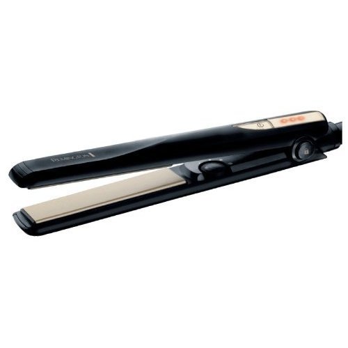 Remington Ceramic Straight S1005 – Plancha de Pelo, Cerámica, Placas Estrechas Extra Largas, Negro y Rosa