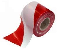 Rollo cinta señalizacion roja/blanca 10 cms ancho x 200 mts largo galga 400