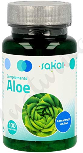 SAKAI Aloe Vera 200 Comprimidos Pack de 2 (100 + 100) regula el tránsito intestinal, efecto détox, limpieza de colon, contra el estreñimiento, desintoxica el organismo.