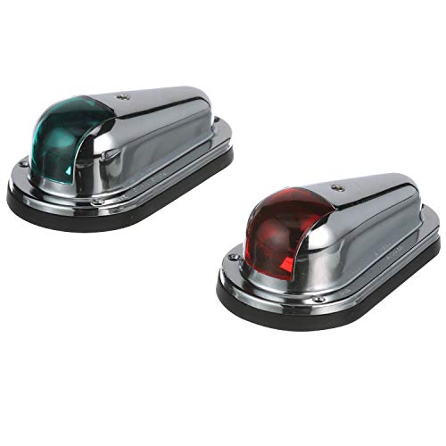 Seachoice 05131 Chrome-Plated Brass Port and Starboard Side Light, 1 Nautical Mile Visibility