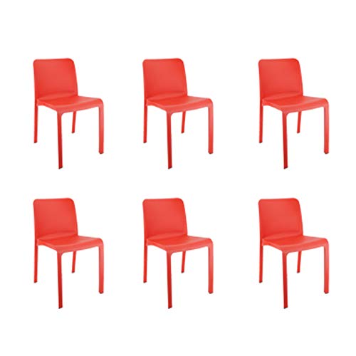 Shaf 55432 Grana | Set 6 Sillas Jardin de Color Rojo | Fabricado en España con Materiales Reciclados, Unidades