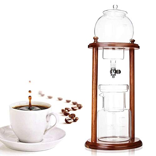 SHENAISHIREN Cafetera de Vidrio Transparente de 600 ml, cafetera con Filtro Helado, cafetera de Goteo para Oficina, café en casa