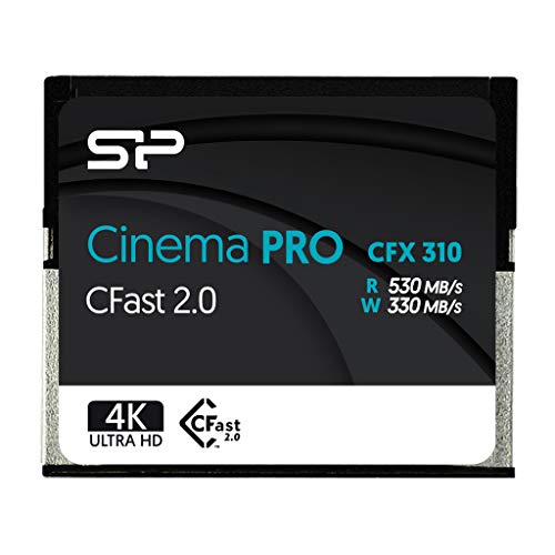 Silicon Power - Tarjeta de 256 GB y 3500 X CFast 2.0 (MLC) para Canon XC10/1D X Mark II, Blackmagic URSA Mini y más – CinemaPro CFX310