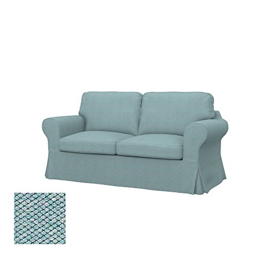 Soferia - IKEA EKTORP Funda para sofá Cama de 2 plazas, Nordic Sea Green