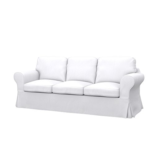 Soferia - IKEA EKTORP PIXBO Funda para sofá Cama de 3 plazas, Eco Leather White