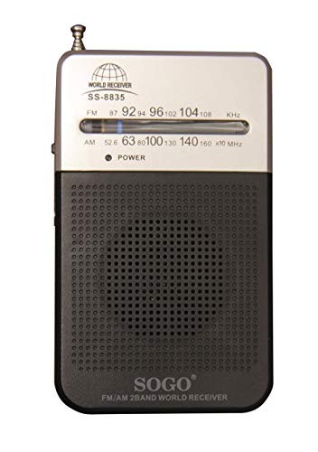 SOGO - SS-8835 Radio PORTATIL Am - FM - con Altavoz y sintonizador Analógico - Color Negro