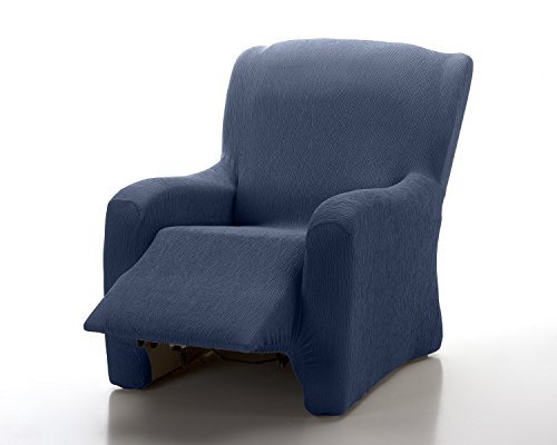 textil-home - Funda de Sillón Elástica Relax Completo Marian, Funda para Sofa - Tamaño 1 Plaza Desde 70 a 100Cm. Color Azul