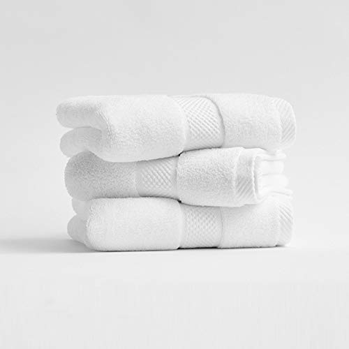 Toalla de baño 100% algodón súper suave de alta absorción con turbante toalla de playa toalla de niños toalla de cara para adultos 34 x 74 blanco natural 3 paquetes