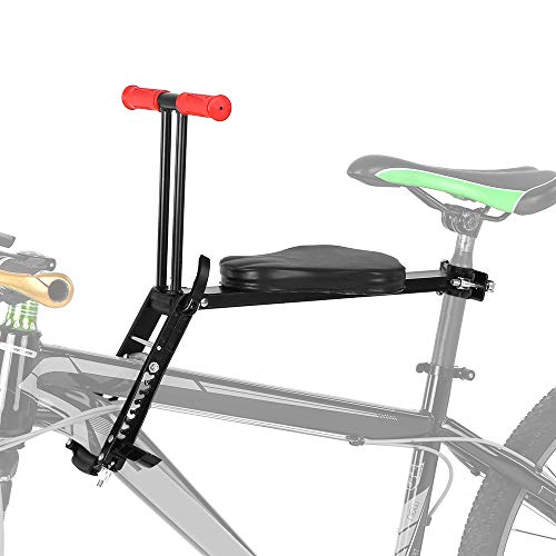 TOMSHOO Asiento de bicicleta infantil plegable y liviano Silla de montar para niños Bicicleta de montaje frontal Asiento de seguridad para niños Asiento delantero