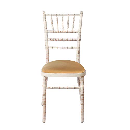 Weddecor - Funda para asiento de silla  Chiavari de elastano, elástica, para bodas, restaurantes, bares, banquetes, comedor, elastano, dorado, 39,37 cm