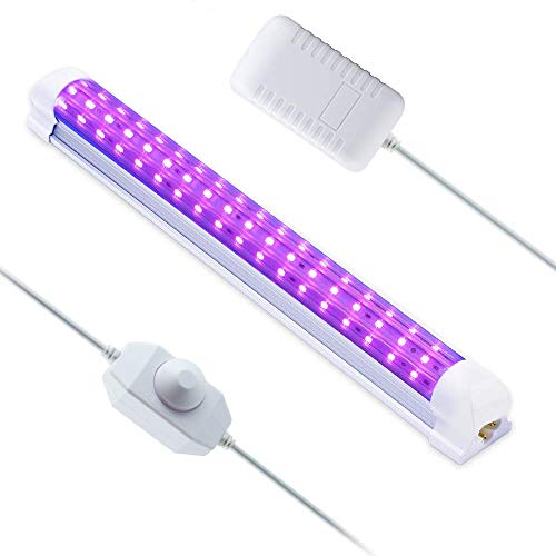 12W Led UV Black Light, Luminaria Regulable de Tubo Integrado T8 LED de 12 Pulgadas con Tres Filas de LED Para Carteles Luminosos Para Fiestas Pintura Corporal de Arte UV Iluminación de Escenario