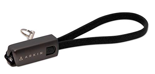 ARKIN ChargeLoop 2.0 llavero práctico, cable de carga USB-C compatible con teléfonos inteligentes Huawei y otros dispositivos útil cargador de cable de datos cortos para una carga ultrarrápida (NEGRO)