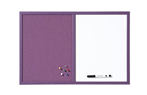 Bi-Office MX03435411 - Tablón organizador para escuela combinado, 60 x 40 cm, color violeta