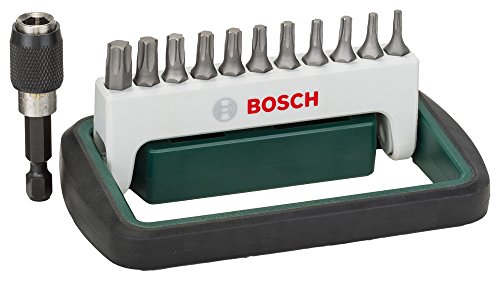Bosch 2609256d23 11 piezas + 1 – Juego de puntas de atornillar Compact T8/T10/T15 (2 x)/T20 (2 x)/T25 (2 x)/T27/T30/T40/1 portapuntas universal, magnético